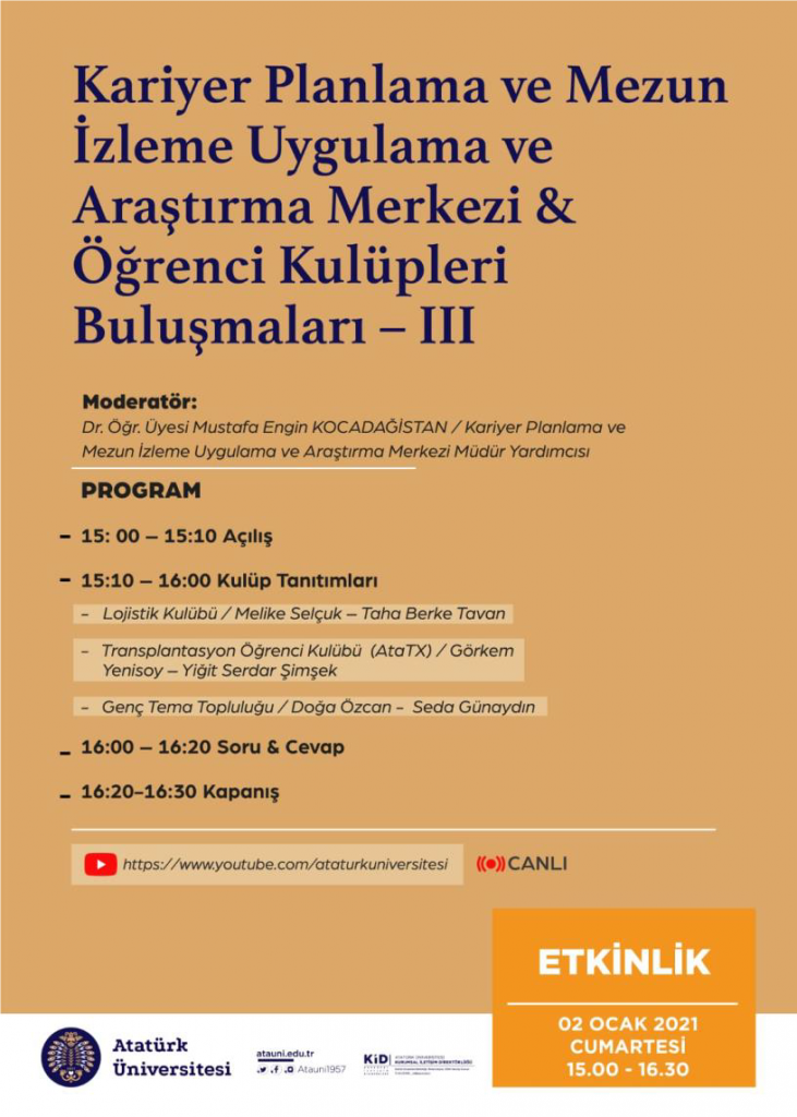 Atatürk Üniversitesi Transplantasyon, Lojistik ve Çevre Konulu Kulüplerinin Öğrencilere Tanıtımı