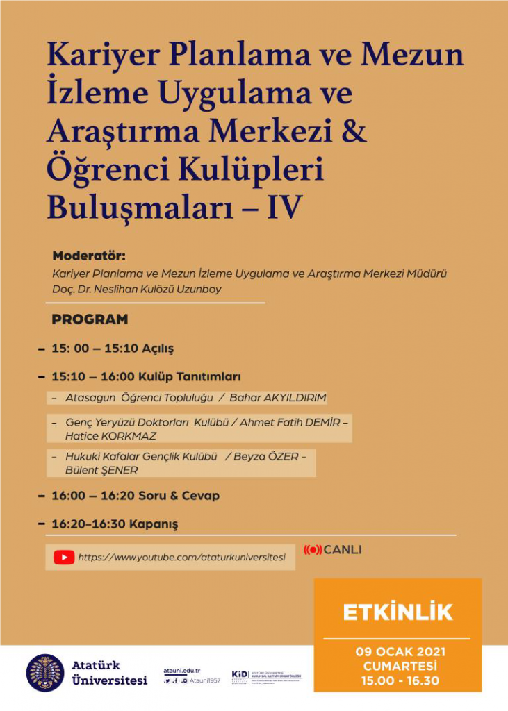 Atatürk Üniversitesi Tıp ve Hukuk Fakültesi Öğrenci Kulüplerinin Tanıtımı