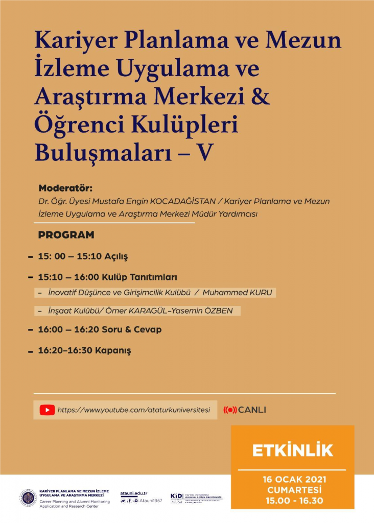 Girişimcilik Üzerine Faaliyet gösteren Atatürk Üniversitesi Öğrenci Kulüplerinin Tanıtımı