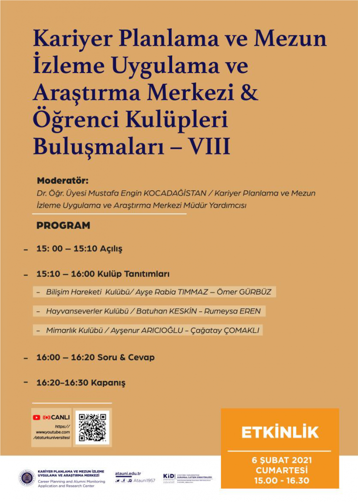 Mimarlık, Toplumsal Duyarlılık ve Bilişim Konularında Faaliyet gösteren Atatürk Üniversitesi Öğrenci Kulüplerinin Tanıtımı